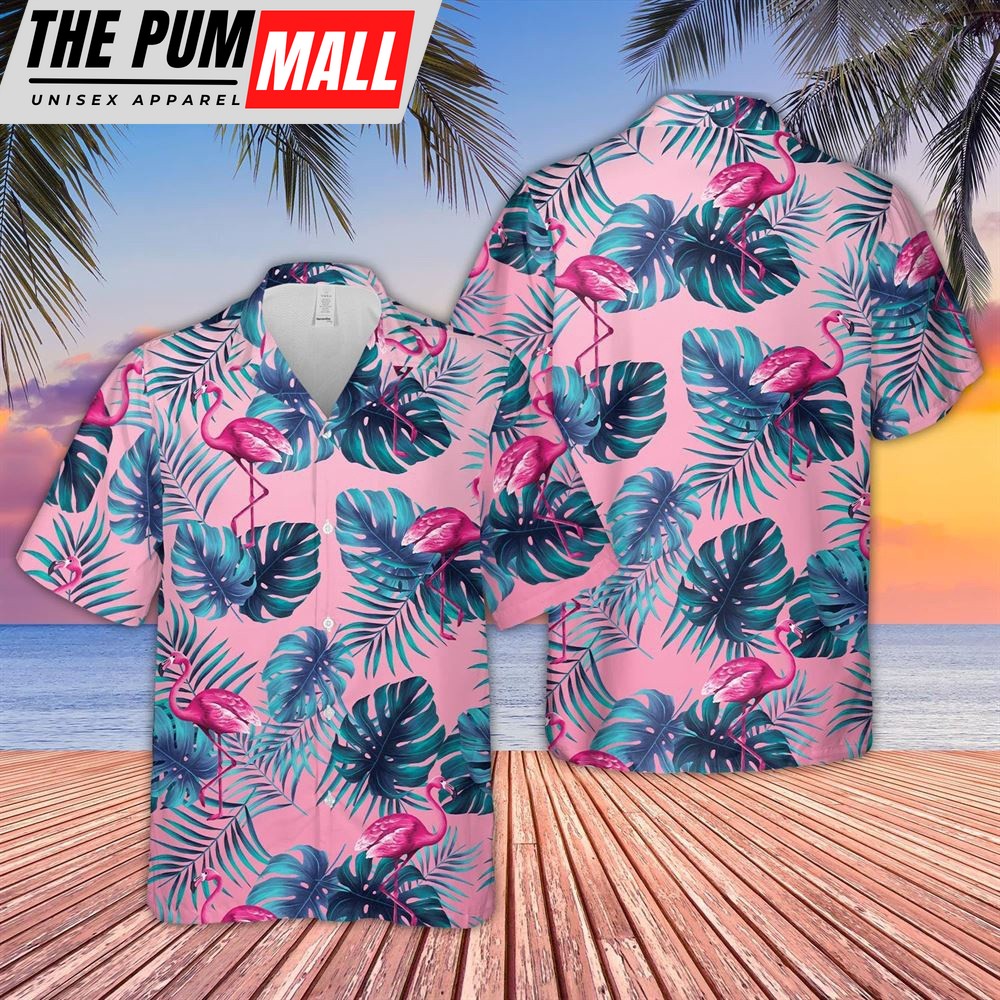 Farm Hawaiian Shirt, Flamingo Pattern D15 Hawaiian Shirt, Animal Hawaiian Shirt