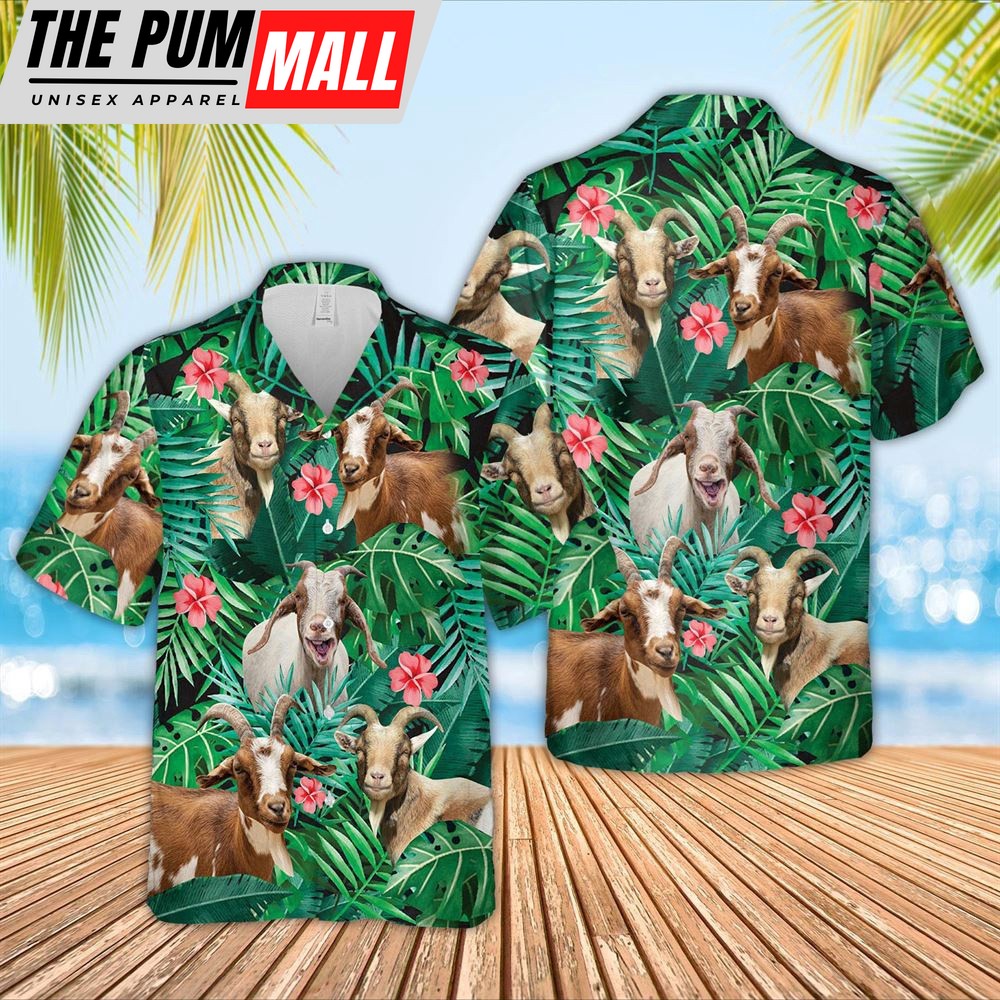Farm Hawaiian Shirt, Goat 3D Hawaiian Shirt, Animal Hawaiian Shirt