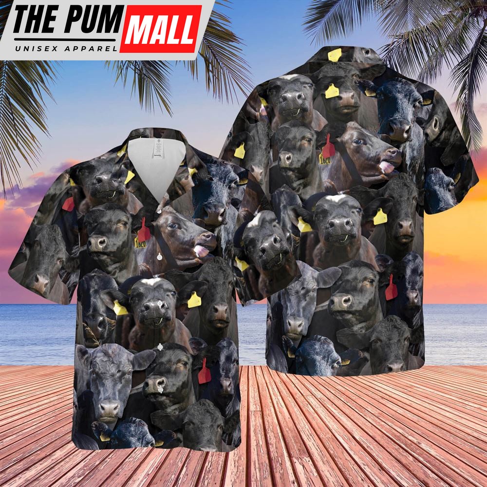 Farm Hawaiian Shirt, Herd Of Black Angus All Over Printed 3D Hawaiian Shirt, Animal Hawaiian Shirt