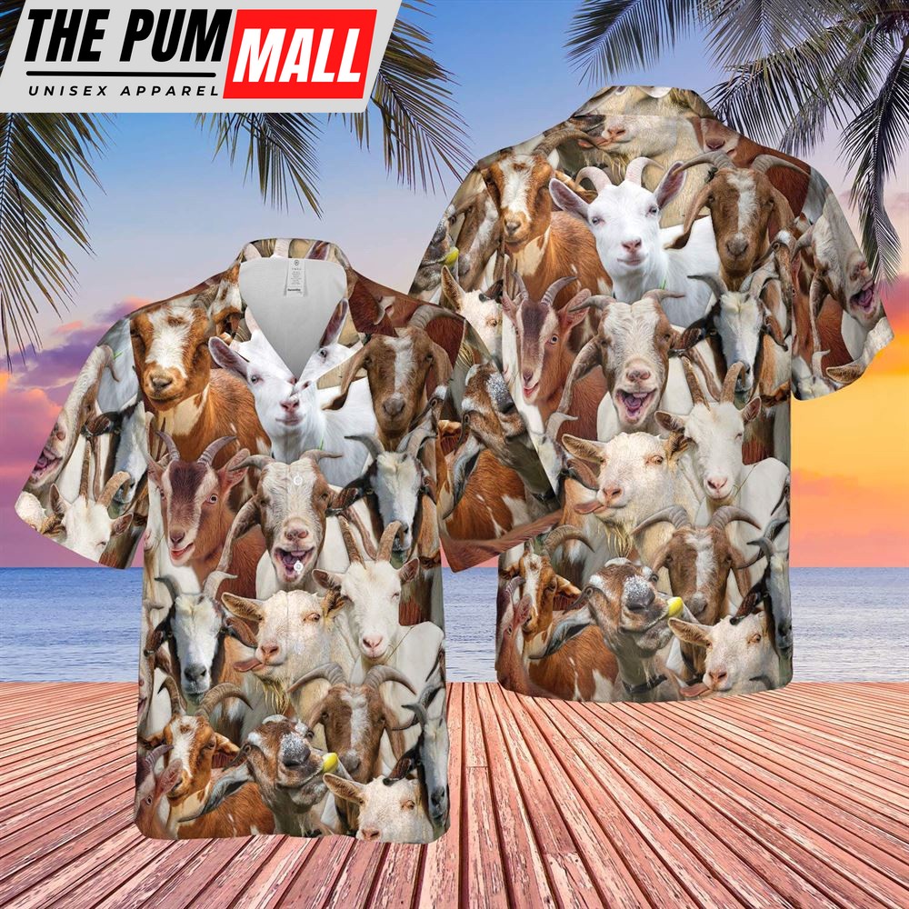 Farm Hawaiian Shirt, Herd Of Goat All Over Printed 3D Hawaiian Shirt, Animal Hawaiian Shirt