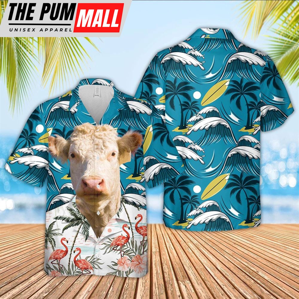 Farm Hawaiian Shirt, Hereford Funny Hawaiian Shirt, Animal Hawaiian Shirt