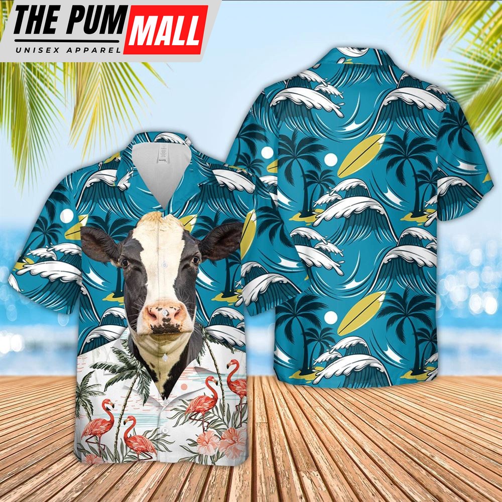 Farm Hawaiian Shirt, Holstein Funny Hawaiian Shirt, Animal Hawaiian Shirt