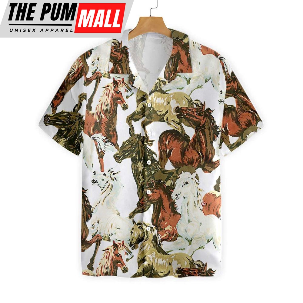 Farm Hawaiian Shirt, Horses Painting All Printed 3D Hawaiian Shirt, Animal Hawaiian Shirt