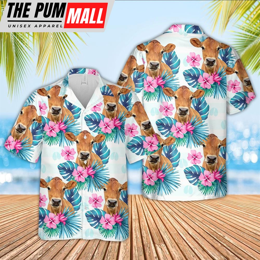 Farm Hawaiian Shirt, Jersey Foot Sign Pattern 3D Hawaiian Shirt, Animal Hawaiian Shirt