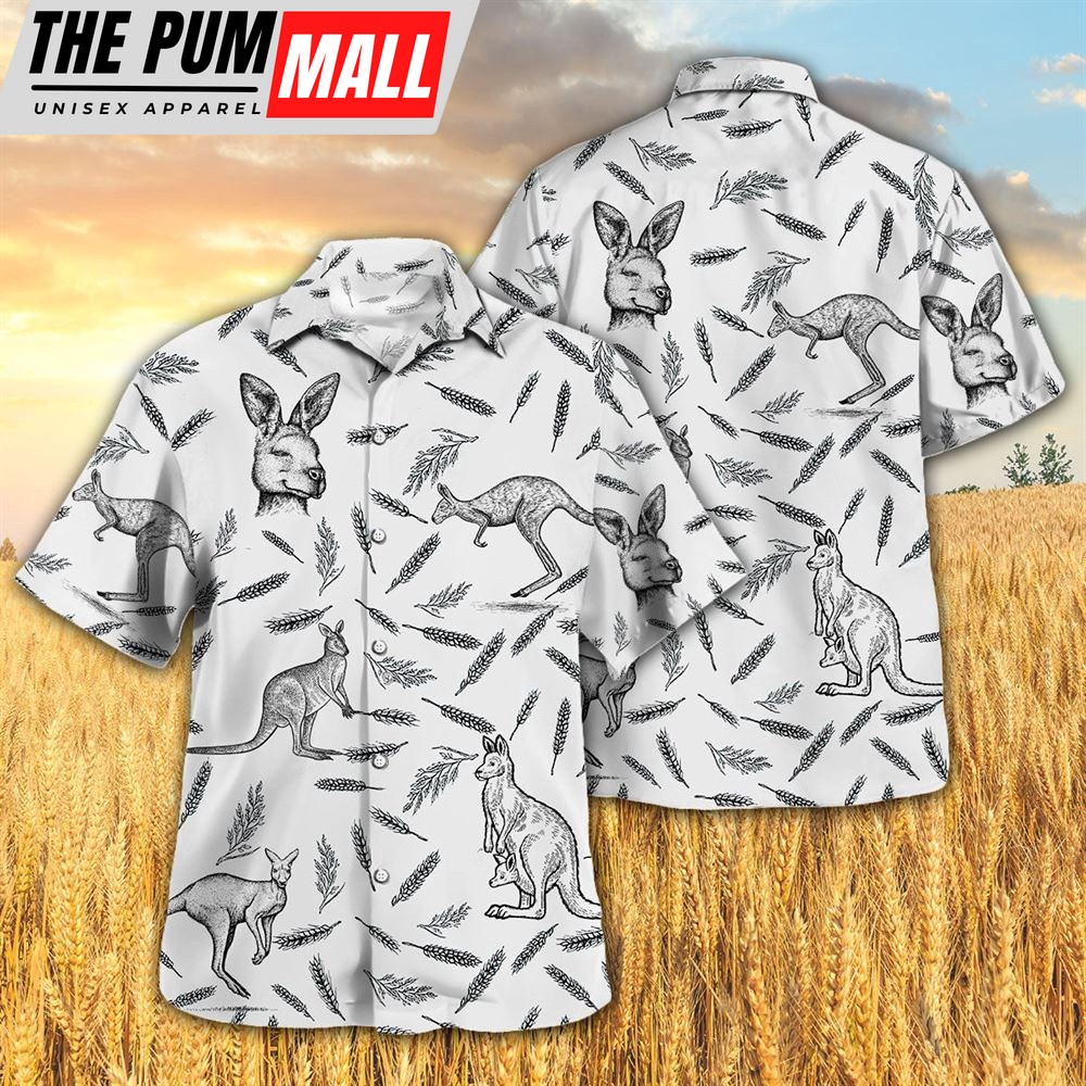Farm Hawaiian Shirt, Kangaroo Pattern All Printed 3D Hawaiian Shirt For Men And Women, Animal Hawaiian Shirt