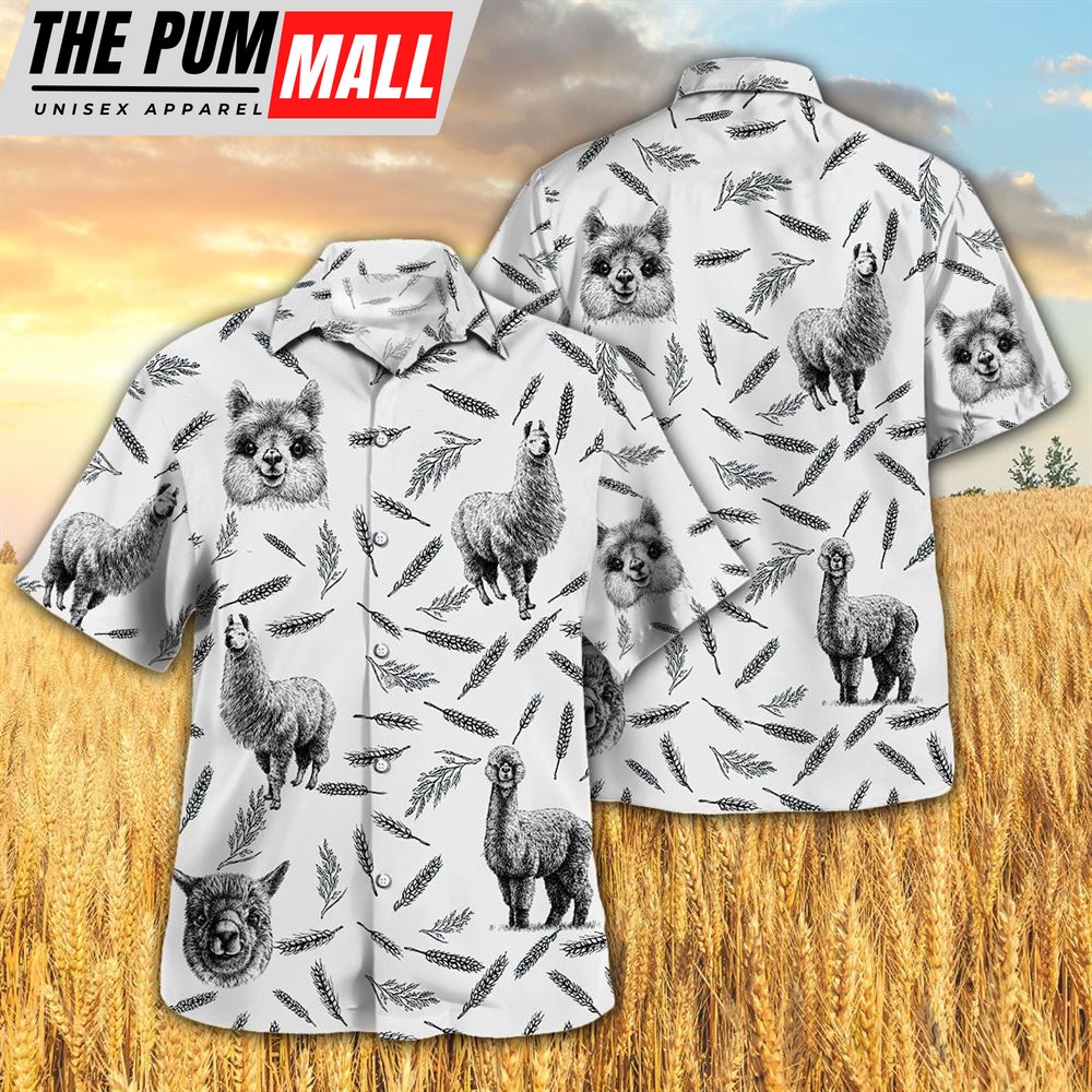 Farm Hawaiian Shirt, Llama Pattern All Printed 3D Hawaiian Shirt For Men And Women, Animal Hawaiian Shirt