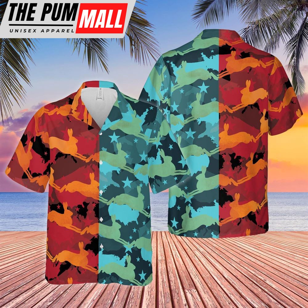 Farm Hawaiian Shirt, Rabbit Camo Hot And Cold All Over Printed 3D Hawaiian Shirt, Animal Hawaiian Shirt