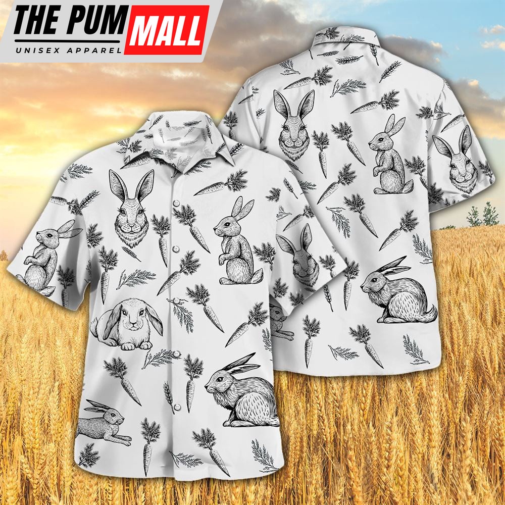 Farm Hawaiian Shirt, Rabbit Pattern All Printed 3D Hawaiian Shirt For Men And Women, Animal Hawaiian Shirt