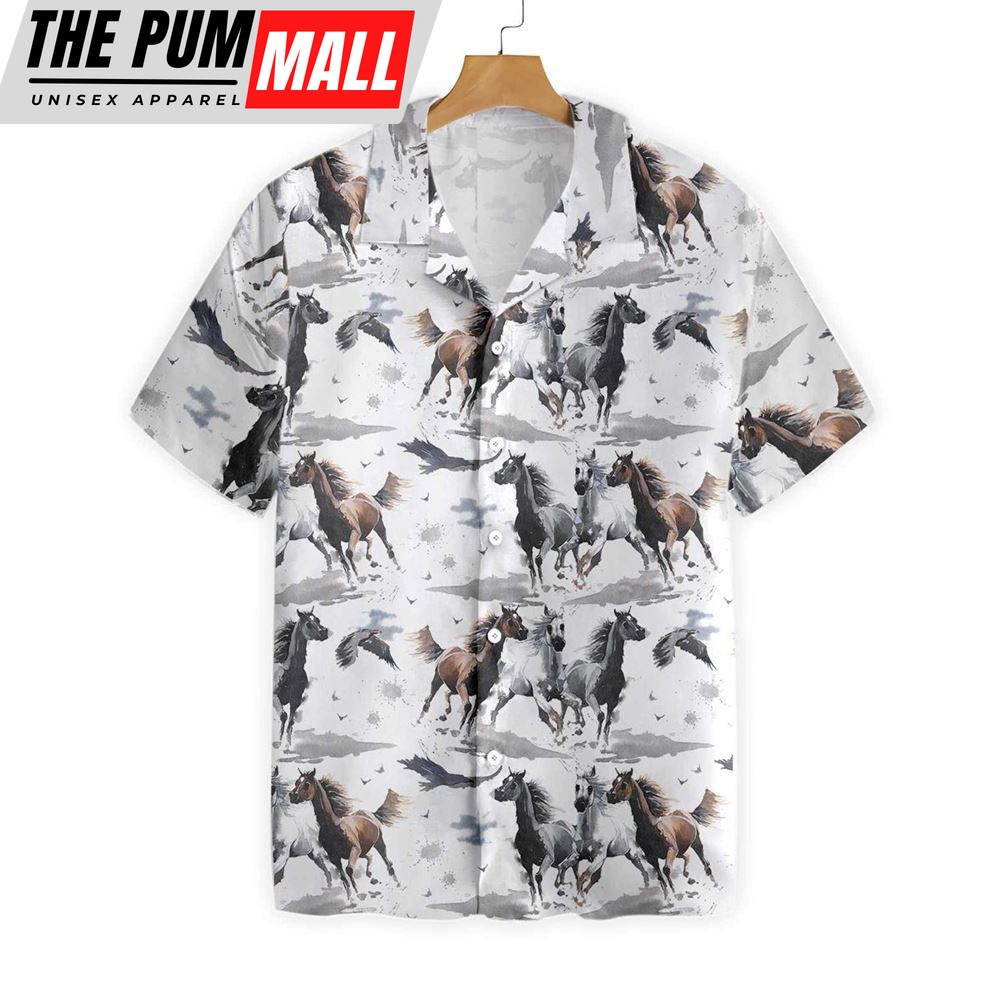 Farm Hawaiian Shirt, Racing Horses All Printed 3D Hawaiian Shirt, Animal Hawaiian Shirt