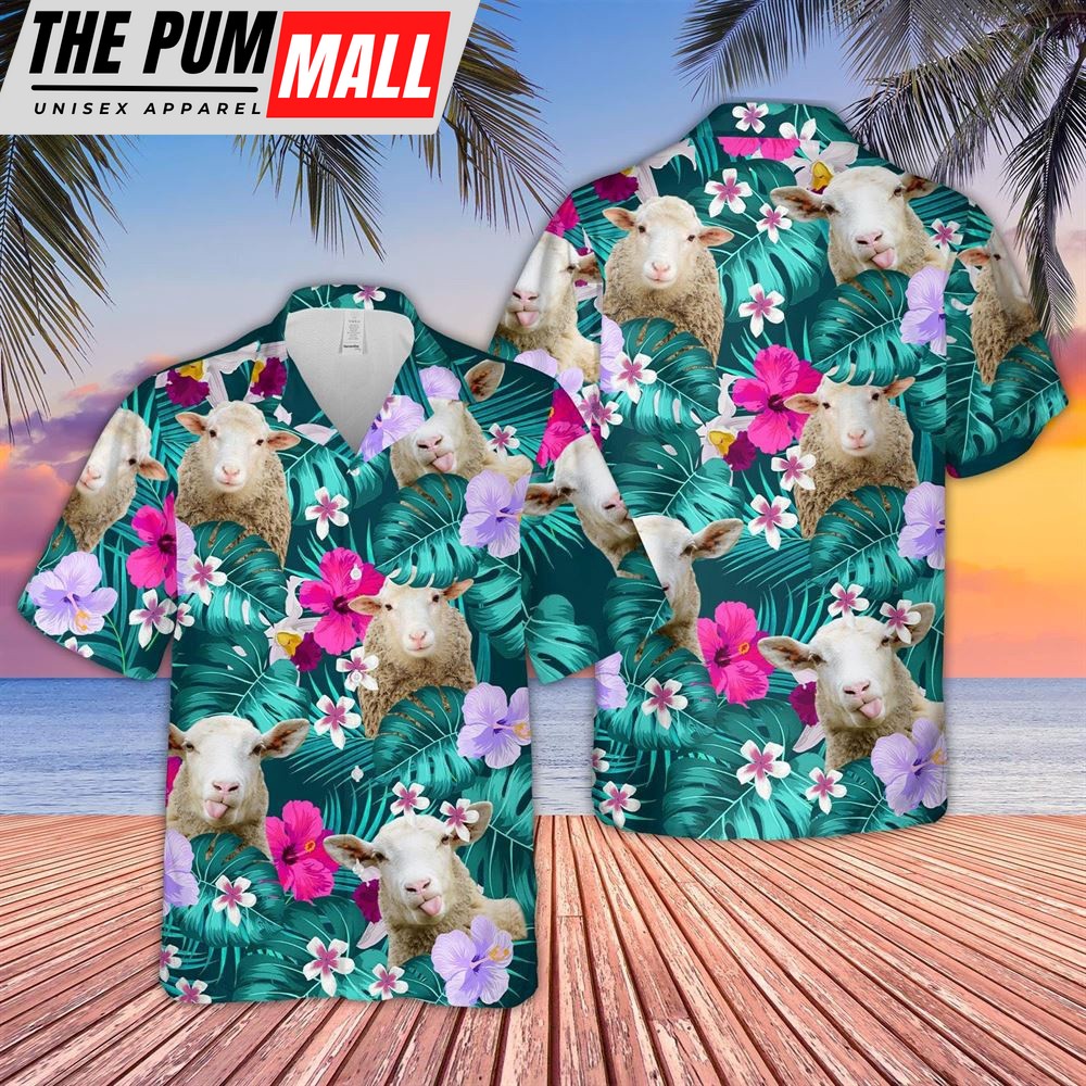 Farm Hawaiian Shirt, Sheep Tropical Style 3D Hawaiian Shirt, Animal Hawaiian Shirt
