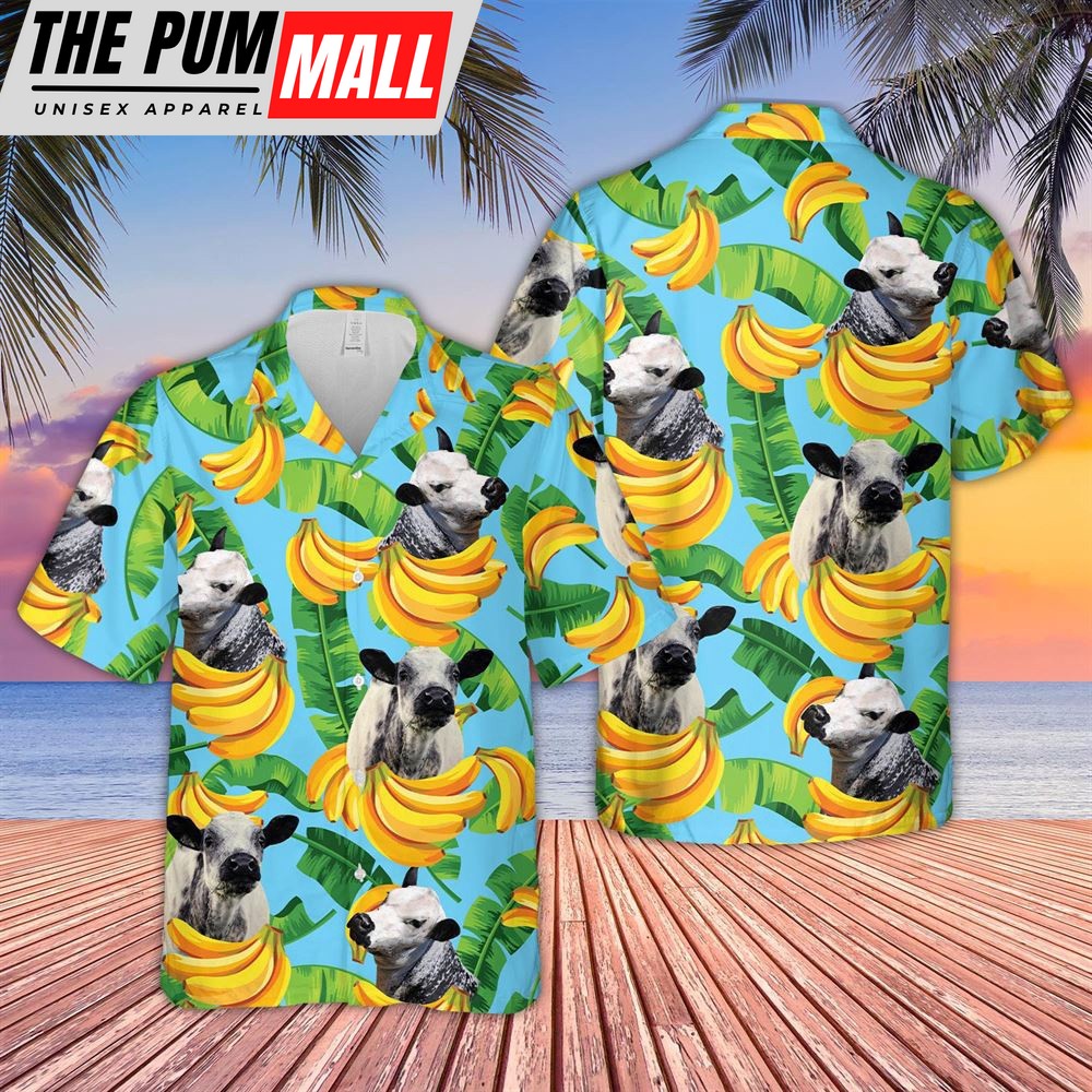 Farm Hawaiian Shirt, Speakle Park Banana Pattern 3D Hawaiian Shirt, Animal Hawaiian Shirt