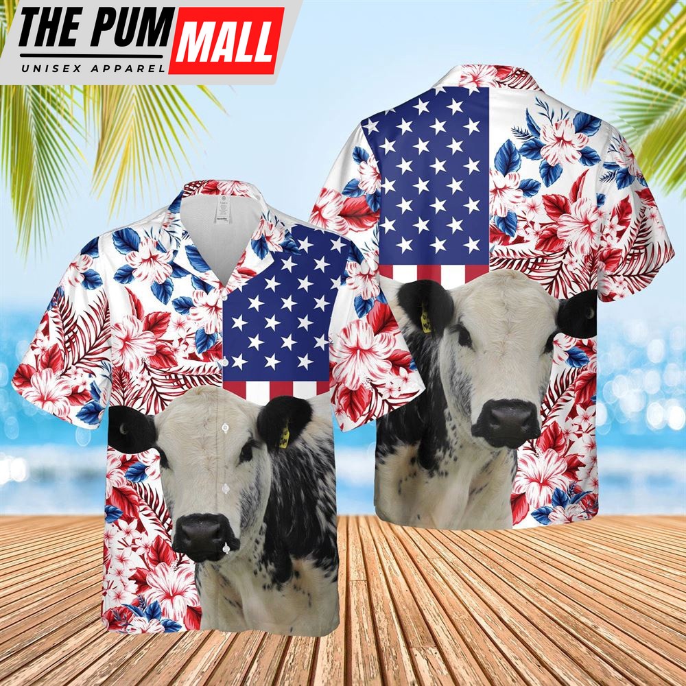 Farm Hawaiian Shirt, Speakle Park Us Flag Flower 3D Hawaiian Shirt, Animal Hawaiian Shirt