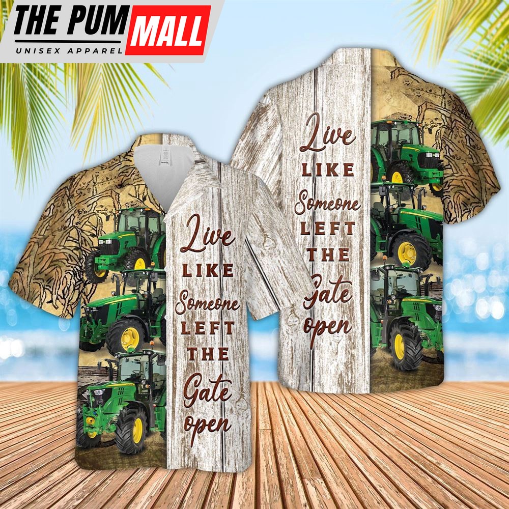 Farm Hawaiian Shirt, Tractor Woods Pattern Hawaiian Shirt, Animal Hawaiian Shirt