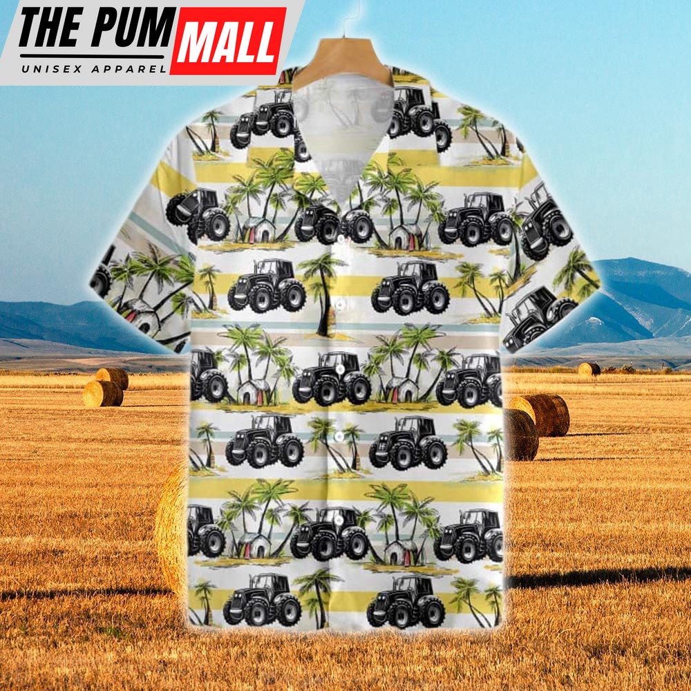 Farm Hawaiian Shirt, Tractors Tropical Land All Over Printed 3D Hawaiian Shirt, Animal Hawaiian Shirt