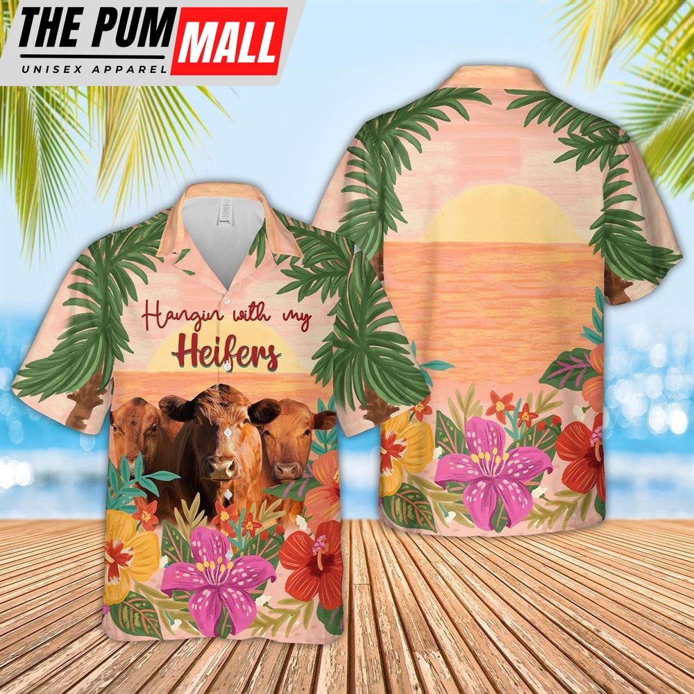 Farm Hawaiian Shirt, Triple Red Angus Hawaiian Shirt, Animal Hawaiian Shirt