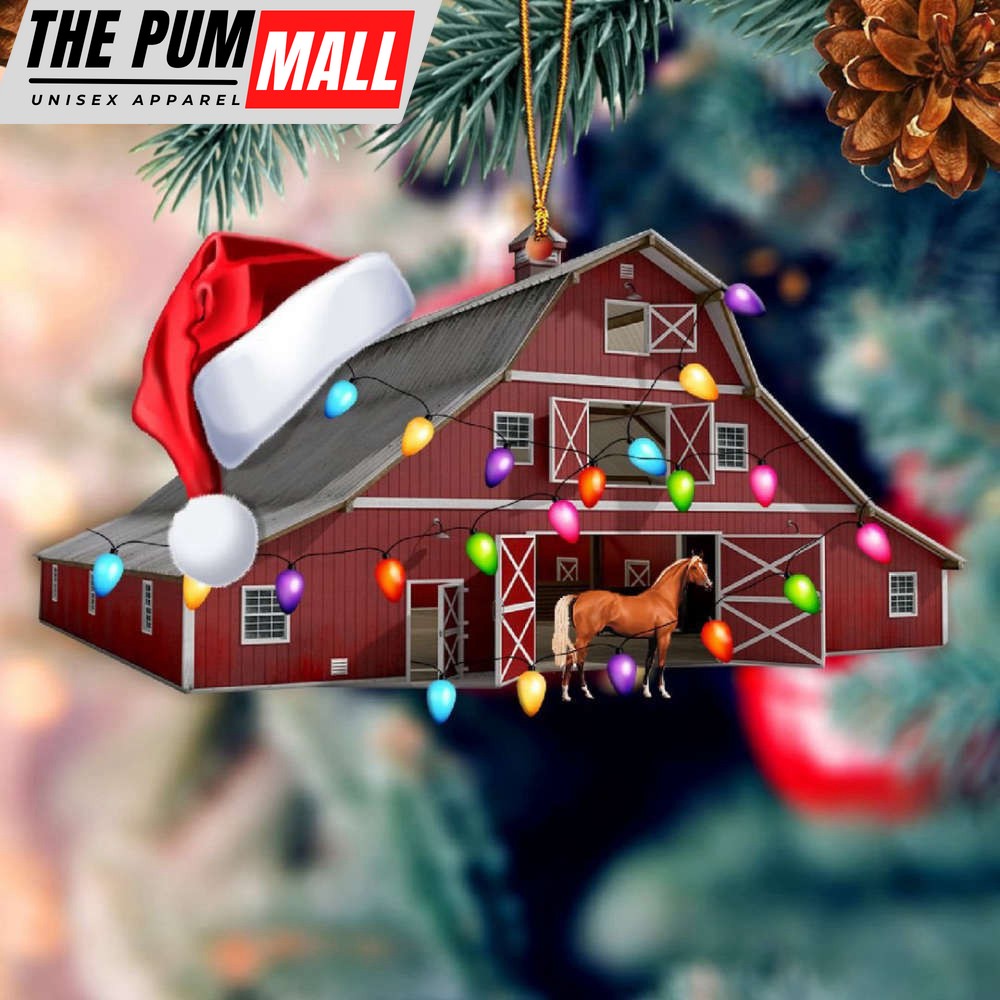 Farm Santa With Horse Ornament Christmas Farmhouse Decor Hanging Ornament Limited Edition
