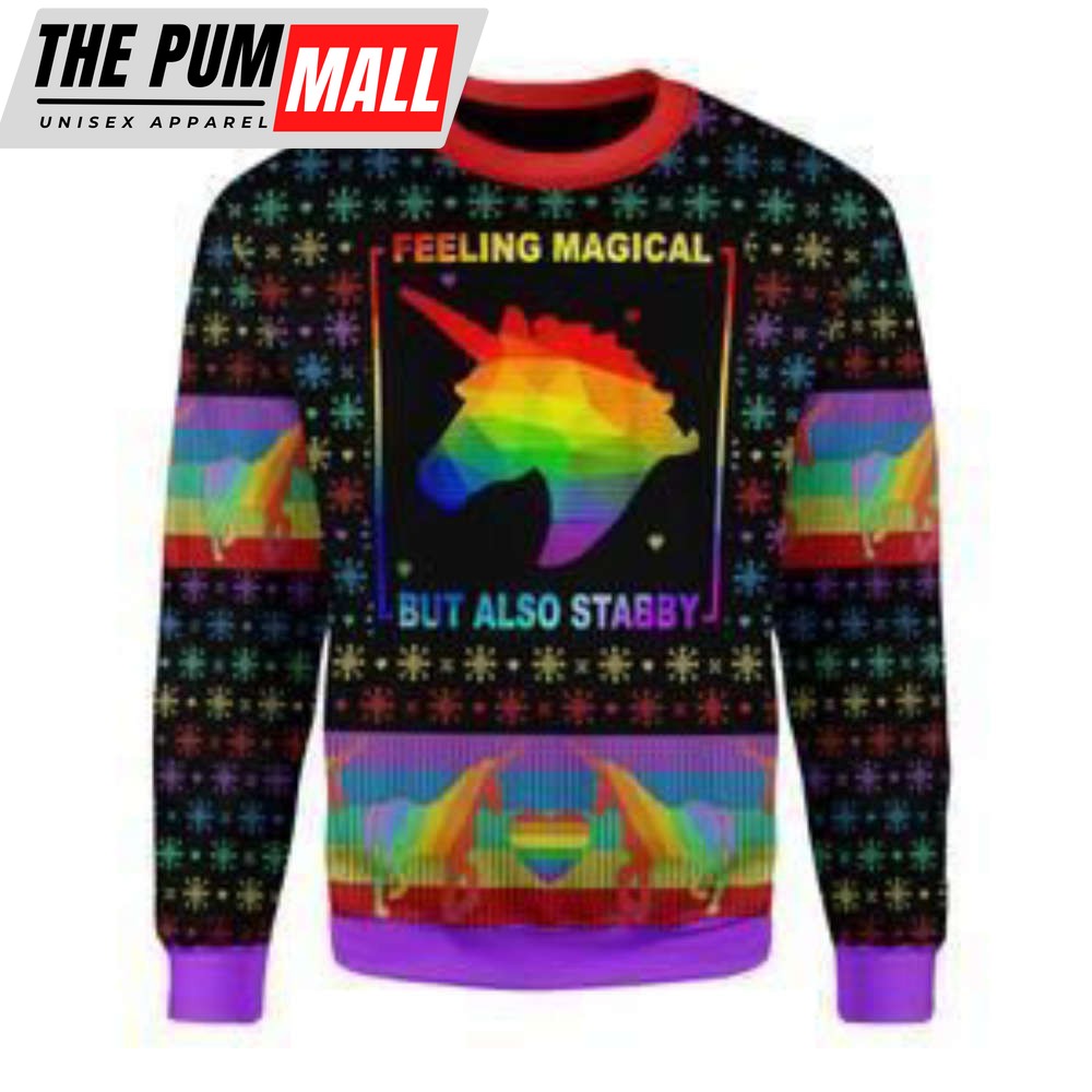 Feeling Magical But Also Stabby For Unisex Ugly Christmas Sweater – Best Gift For Christmas Day