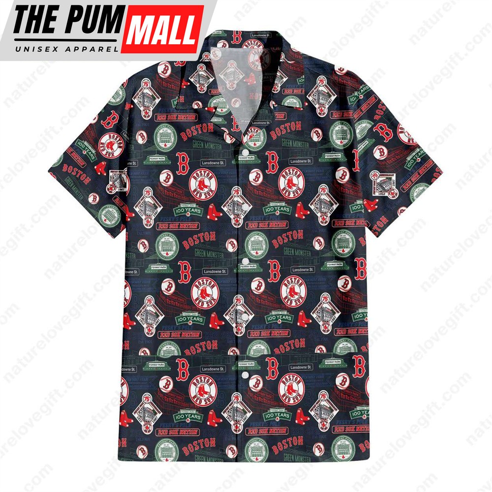Fenway Park Boston Red Sox Logo MLB Hawaiian Shirt