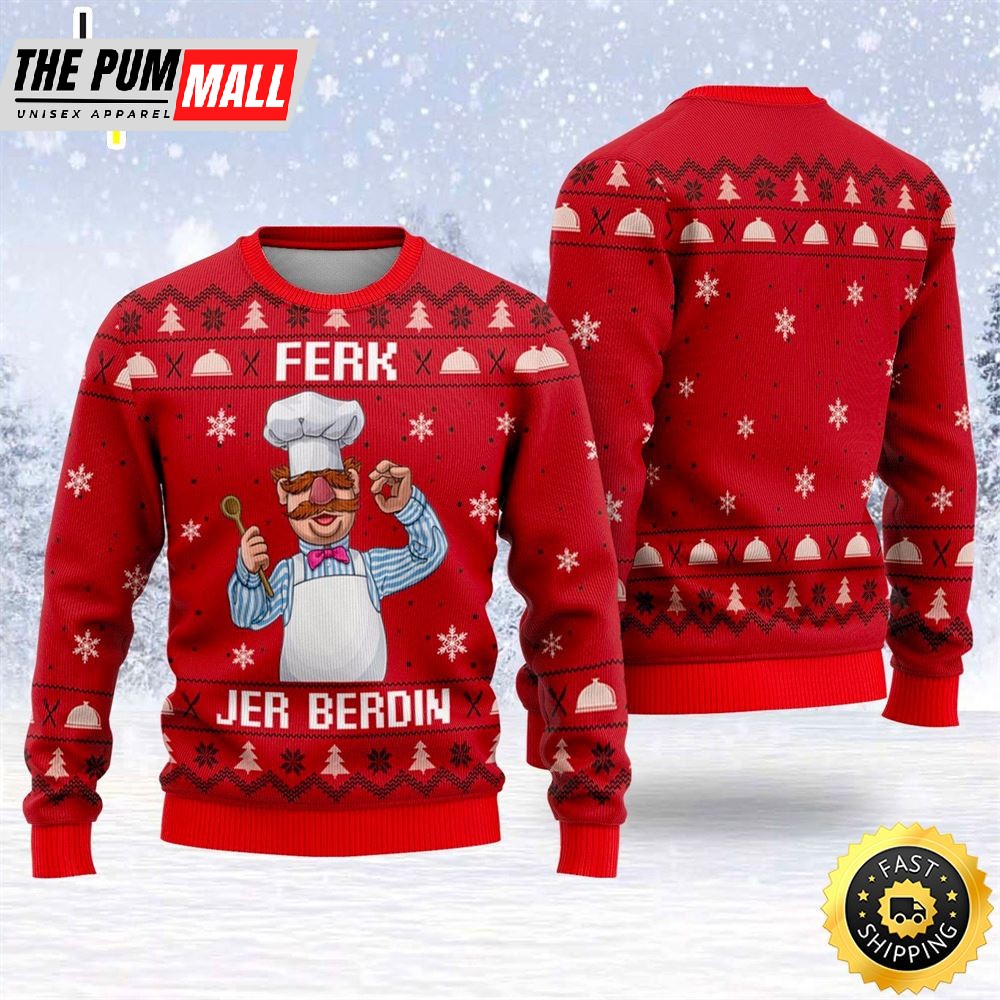 Ferk Jer Berdin The Swedish Chef Christmas Ugly Sweater