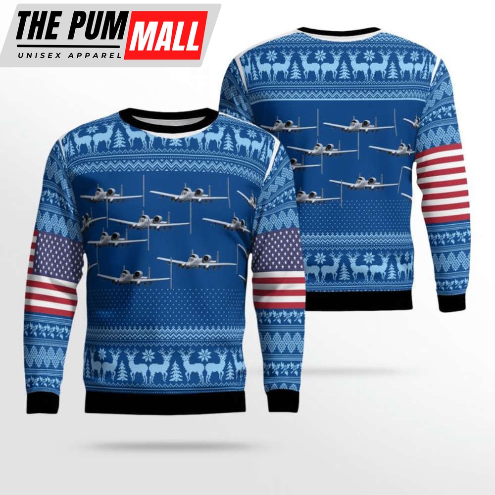Festive Fairchild A-10 Thunderbolt II Christmas Sweater: Show Your Love for Aviation!