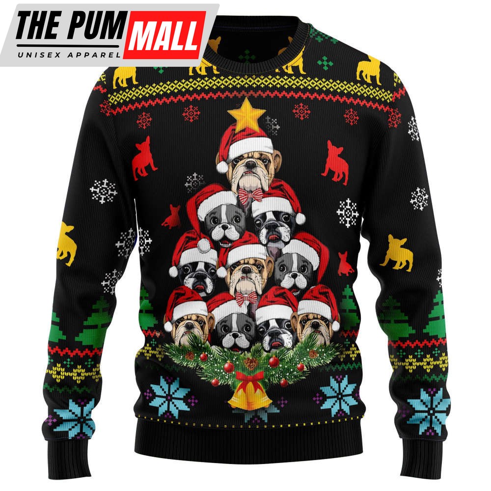Festive French Bulldog Christmas Sweater: Stylish Holiday Attire for Dog Lovers