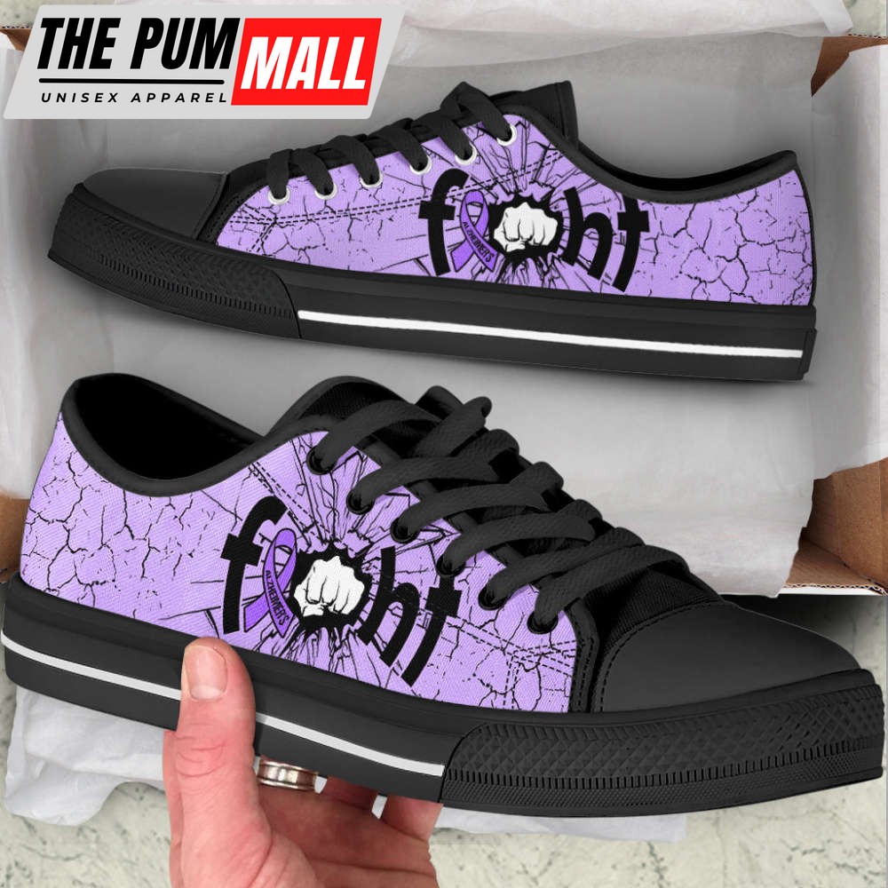 Fight Alzheimer’s Shoes Low Top Shoes Canvas Shoes – Cancer Awareness