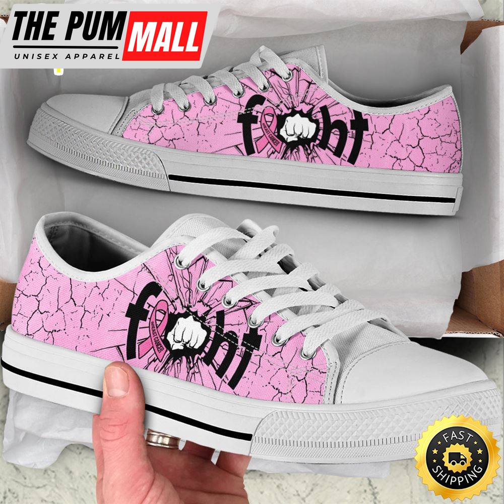 Fight Breast Cancer Shoes Ab Sky Low Top Shoes Canvas Shoes