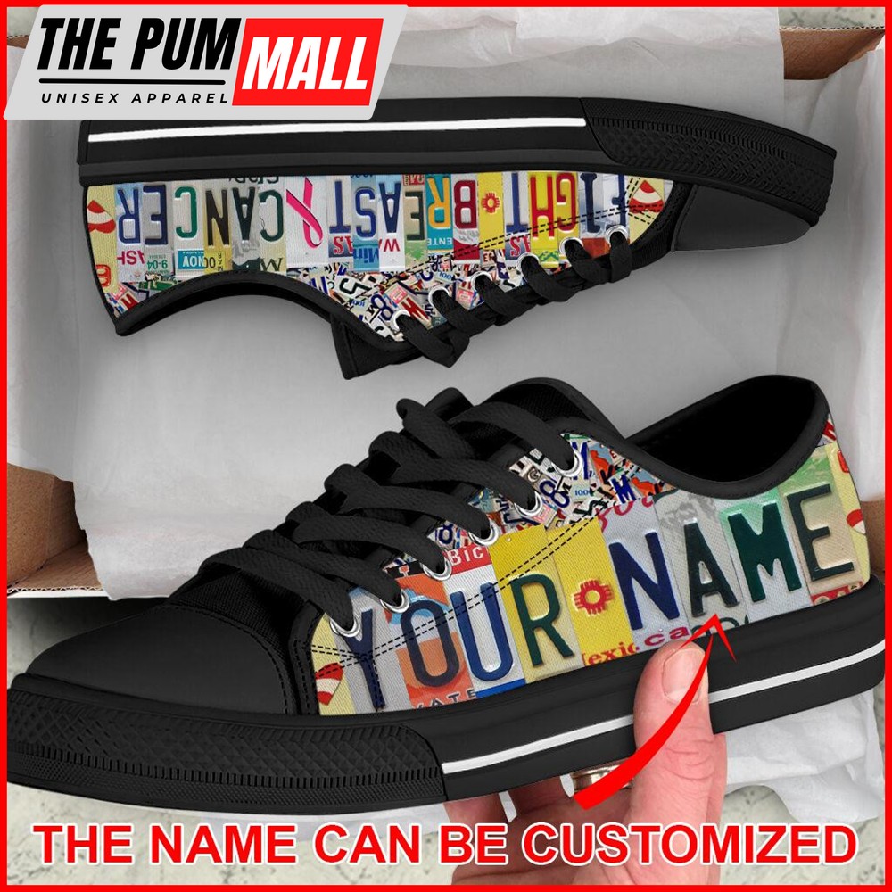 fight-breast-cancer-shoes-license-plates-canvas-shoes-personalized-custom-be-yril8uij Fight Breast Cancer Shoes License Plates Canvas Shoes – Personalized Custom – Best Gift For Men And Women