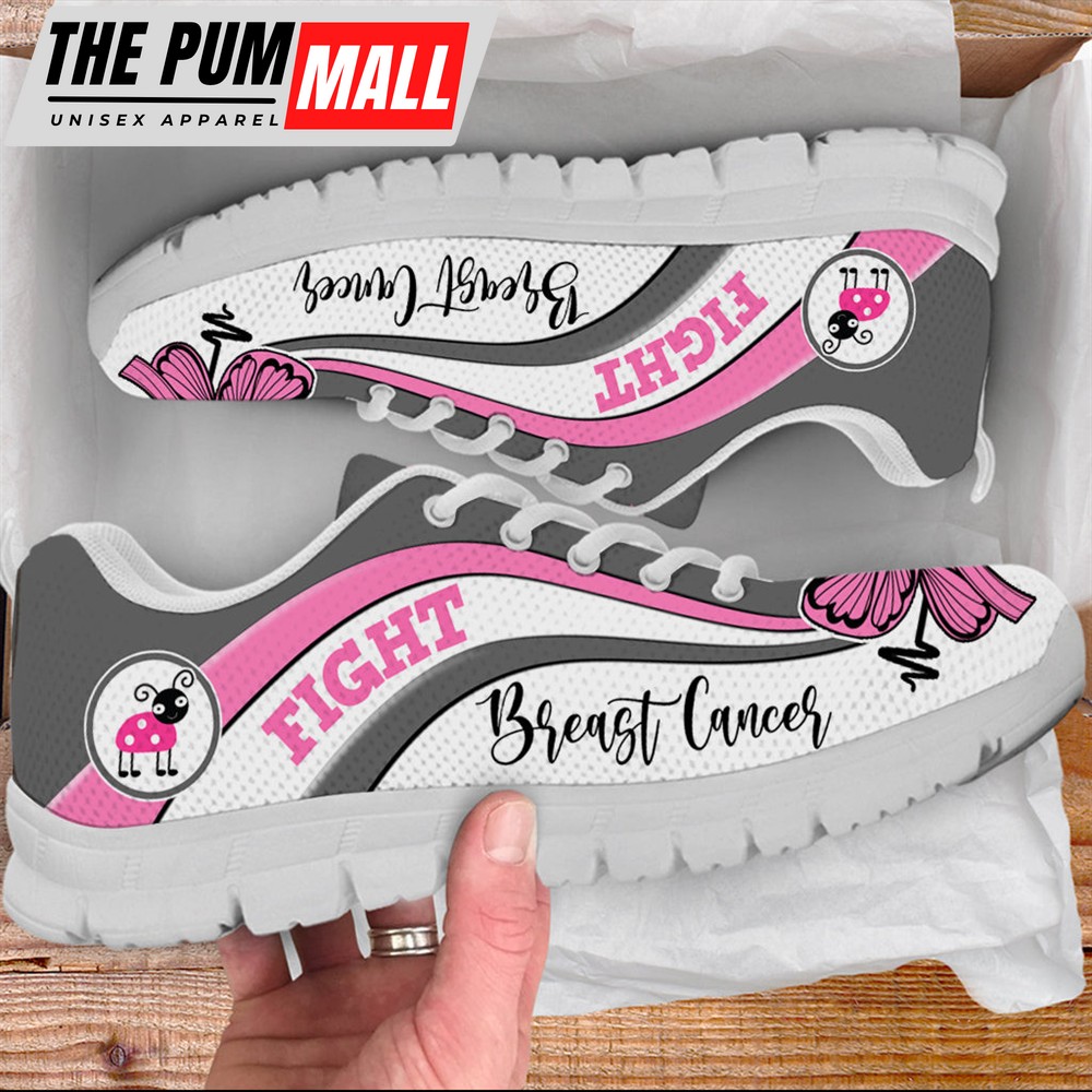 Fight Breast Cancer Shoes Symbol Stripes Pattern Sneaker Walking Shoes – Best Shoes For Men And Women Malalan