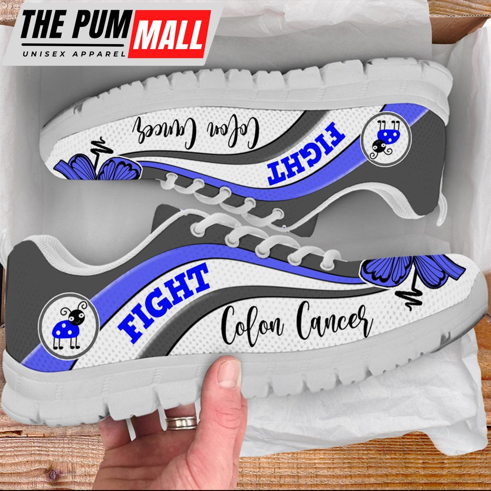 Fight Colon Cancer Shoes Symbol Stripes Pattern Sneaker Walking Shoes – Best Shoes For Men And Women