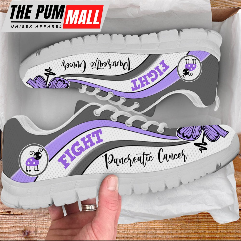Fight Pancreatic Cancer Shoes Symbol Stripes Pattern Sneaker Walking Shoes – Best Shoes For Men And Women