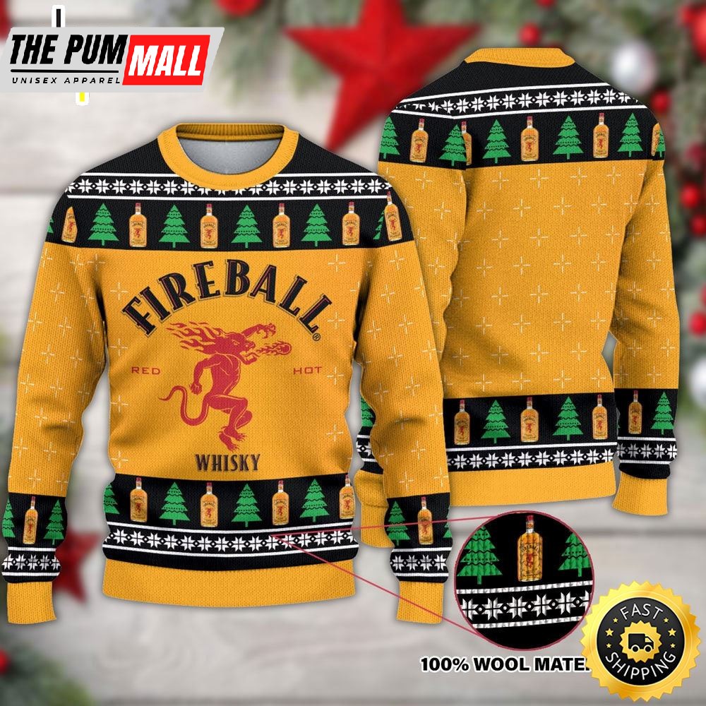 Firebal Whiskey Ugly Christmas Sweater