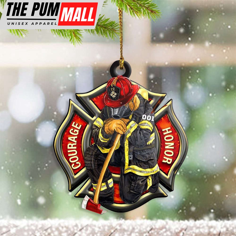 Firefighter Courage Honor Ornament Best Christmas Tree Ornament Gifts For Fireman Limited Edition