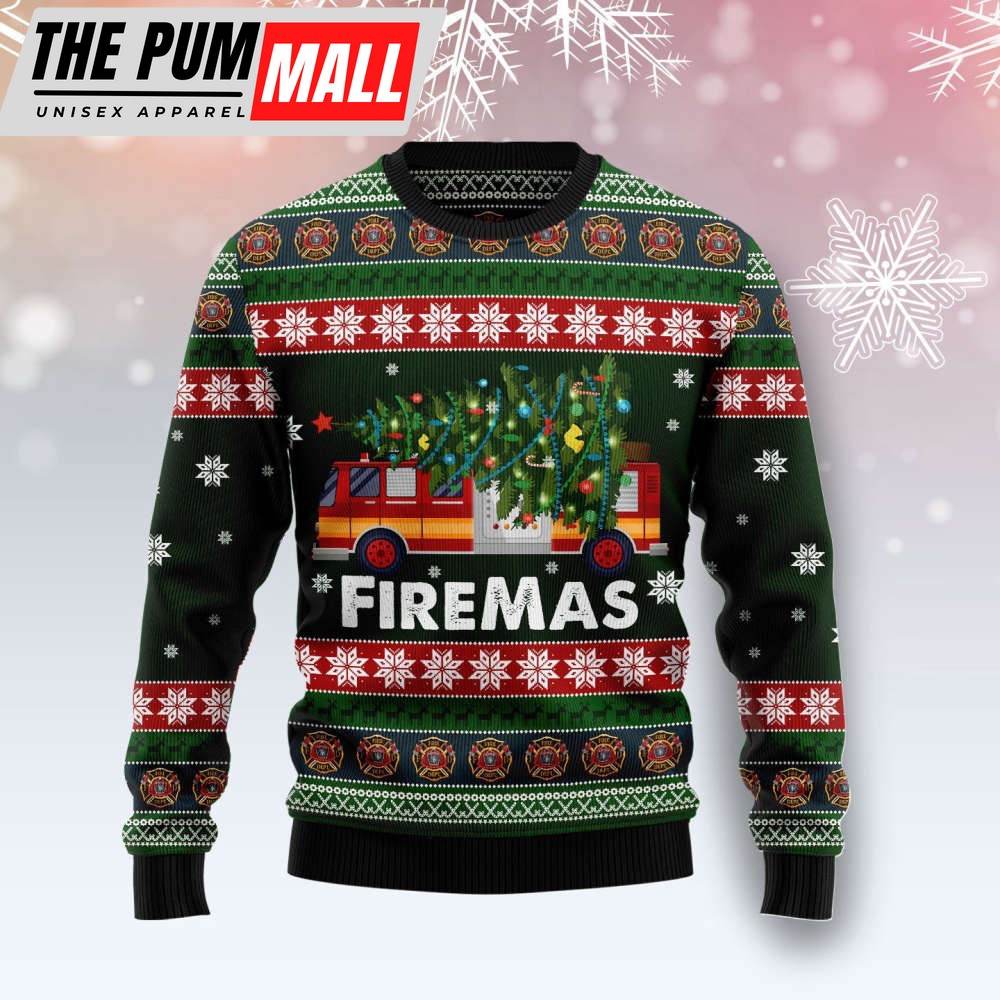 Firefighter Firemas TY1910 Ugly Christmas Sweater – Perfect Holiday Gift Noel Malalan Signature Perfect Christmas Gift