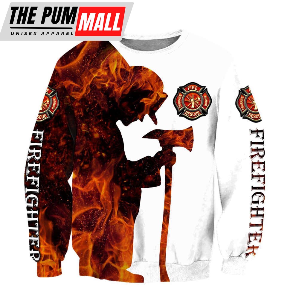 Firefighter On Fire Ugly Christmas Sweater – Perfect Gift for Christmas Day