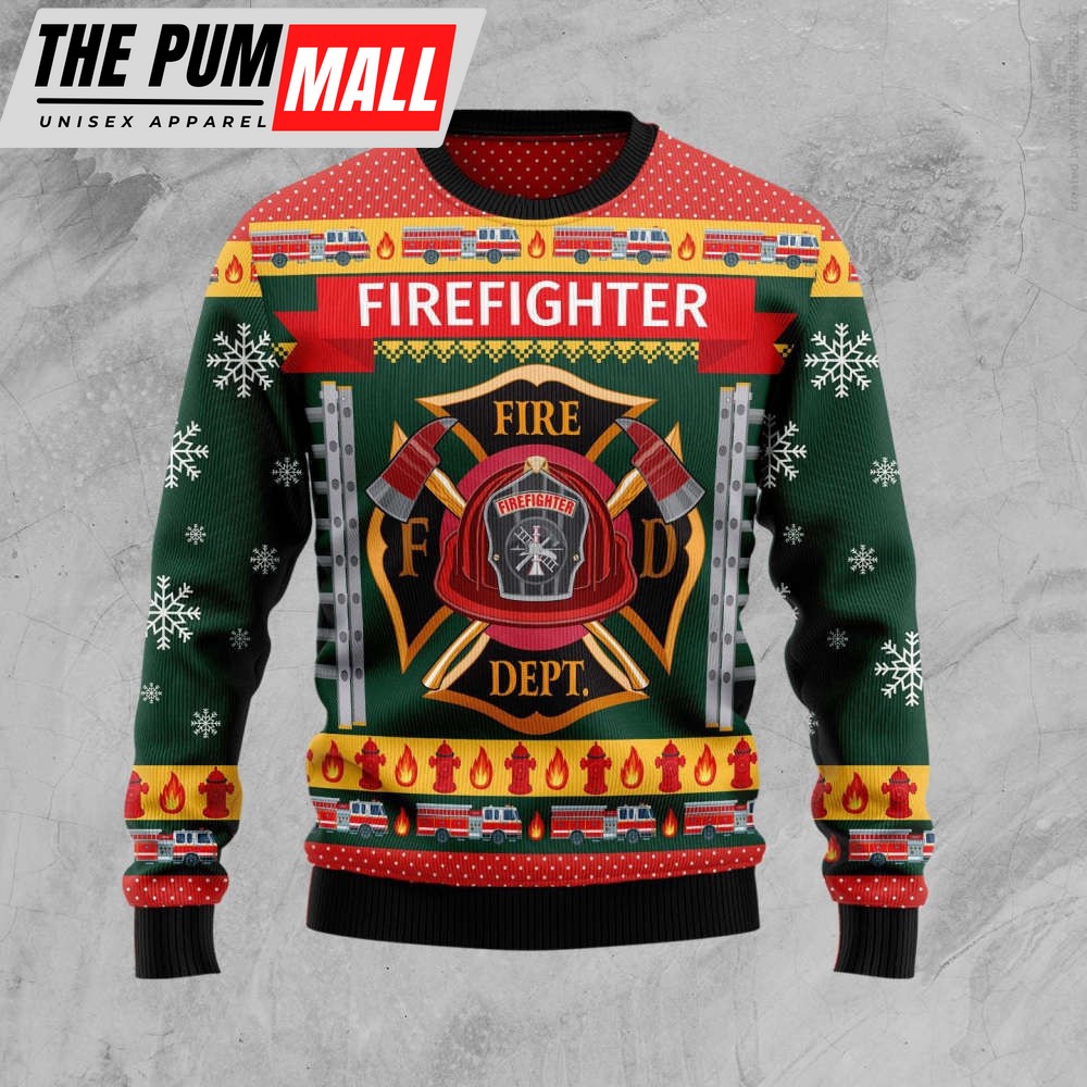 Firefighter Xmas D0610 Ugly Christmas Sweater – Perfect Holiday Gift Noel Malalan Perfect Christmas Gift