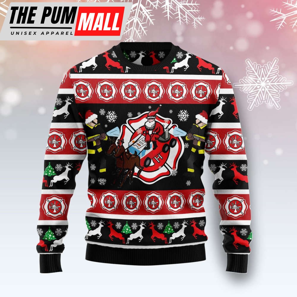 Fireman Firefighter Ugly Christmas Sweater,: Festive & Fun! Perfect Christmas Gift