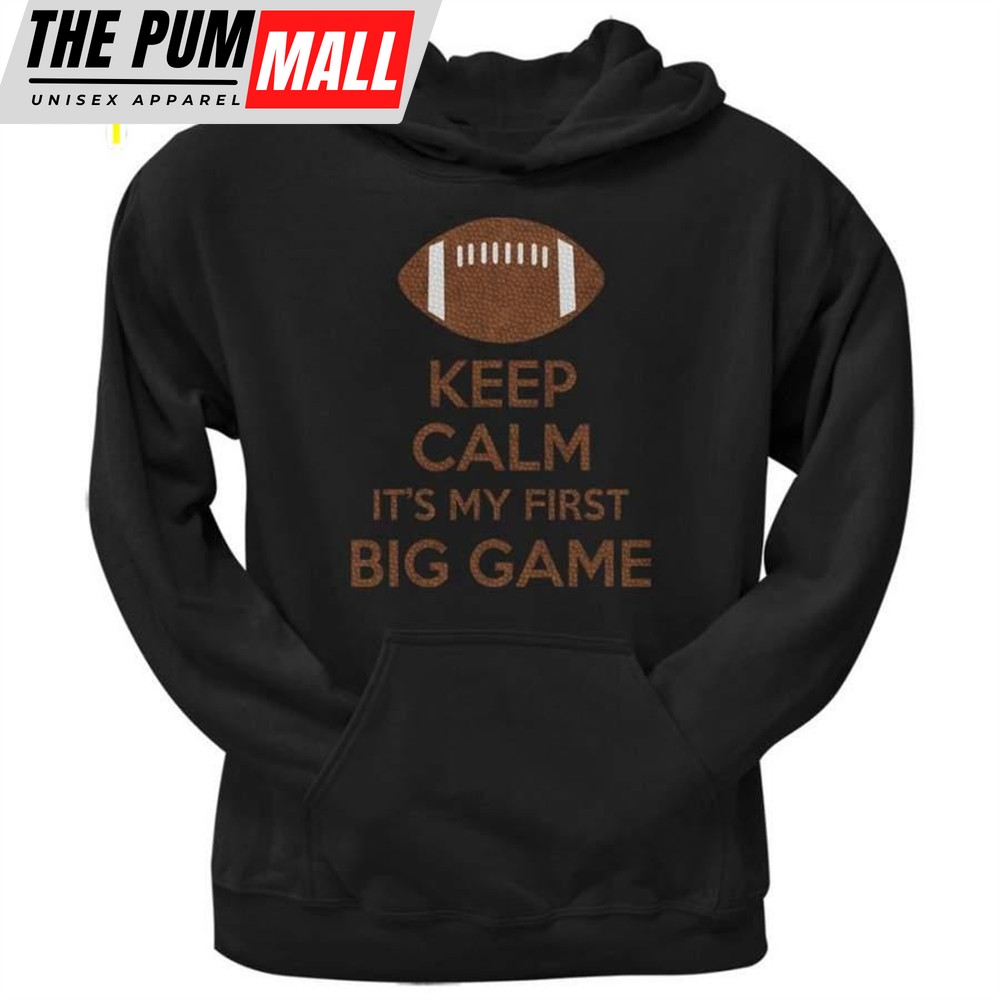 First Big Game Football Black Adult Pullover Hoodie