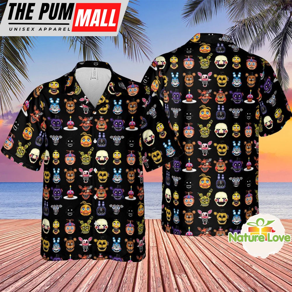 Five Nights at Freddy Horror Game Halloween Hawaiian Shirt