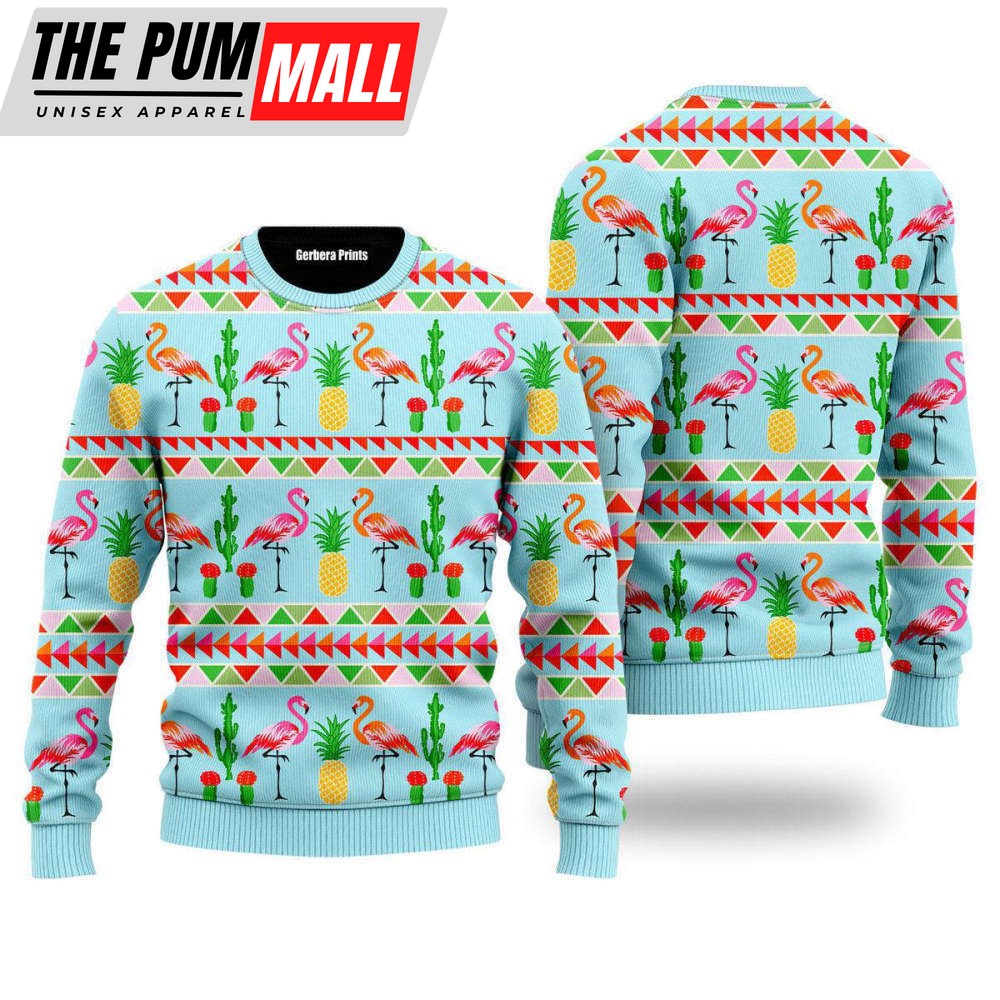 Flamingo Flamingle All The Way Pattern Ugly Christmas Sweater – Gift For Christmas UH2204
