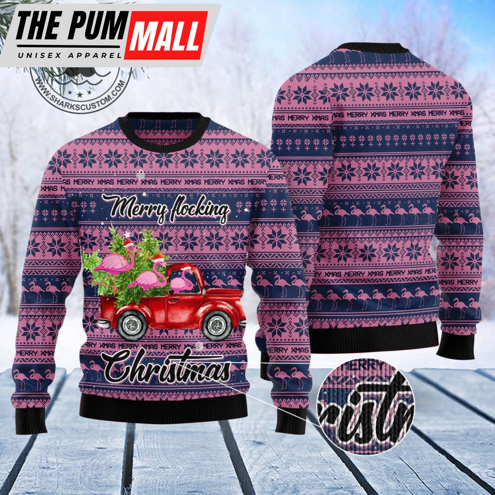 flamingo-merry-flocking-christmas-t1711-ugly-christmas-sweater-rvtrah3d Flamingo Merry Flocking Christmas T1711 Ugly Christmas Sweater