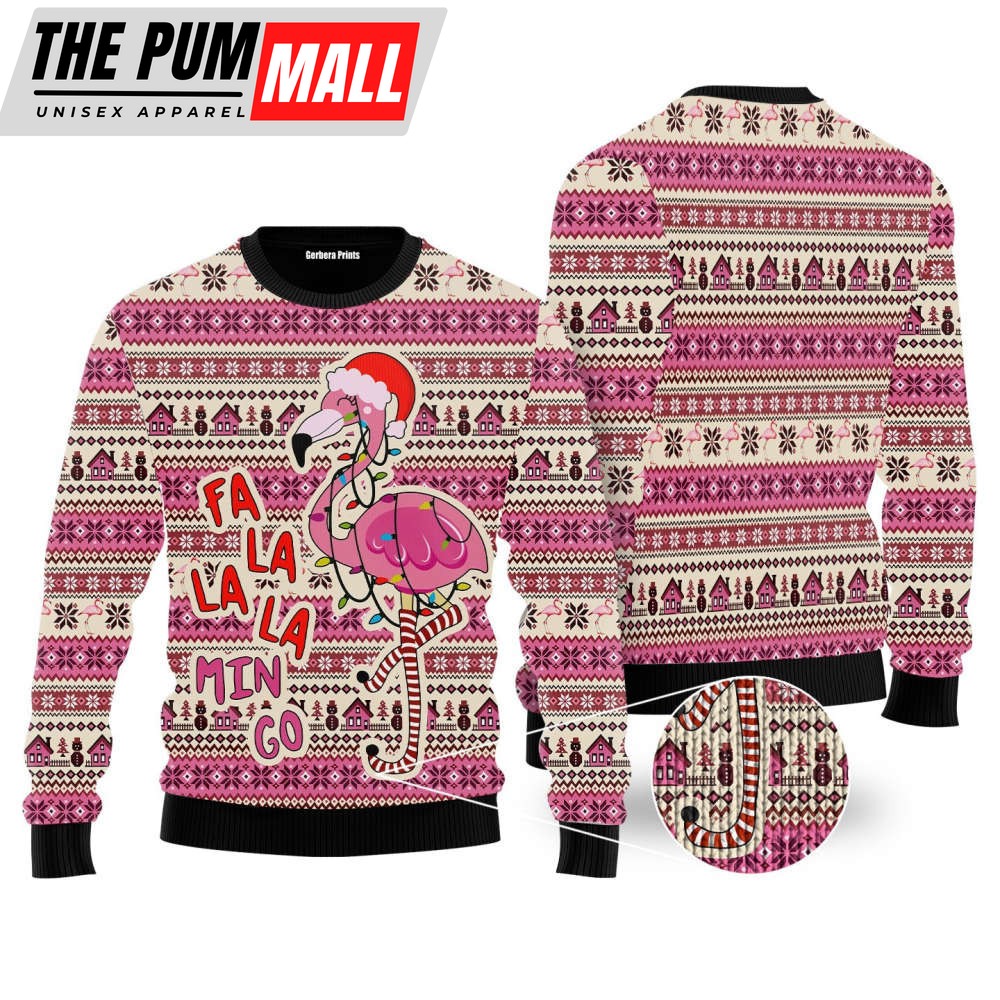 Flamingo Ugly Christmas Sweater For Maen & Women Adult US6036