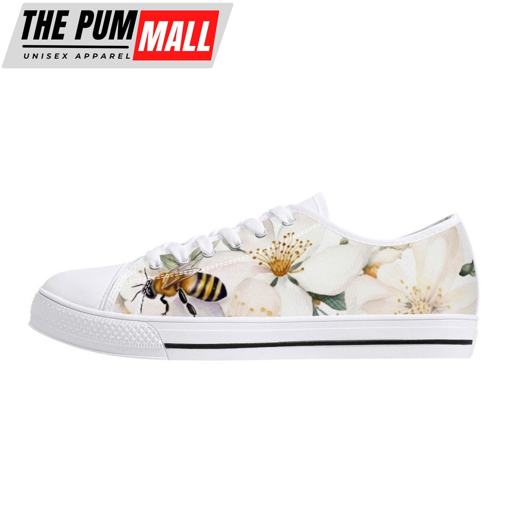 floral-bee-sneakers-converse-style-vans-style-sneakers-womens-shoes-bee-gift-anw2t6x4 Floral Bee Sneakers, Converse Style, Vans Style Sneakers, Womens Shoes, Bee Gifts For Her