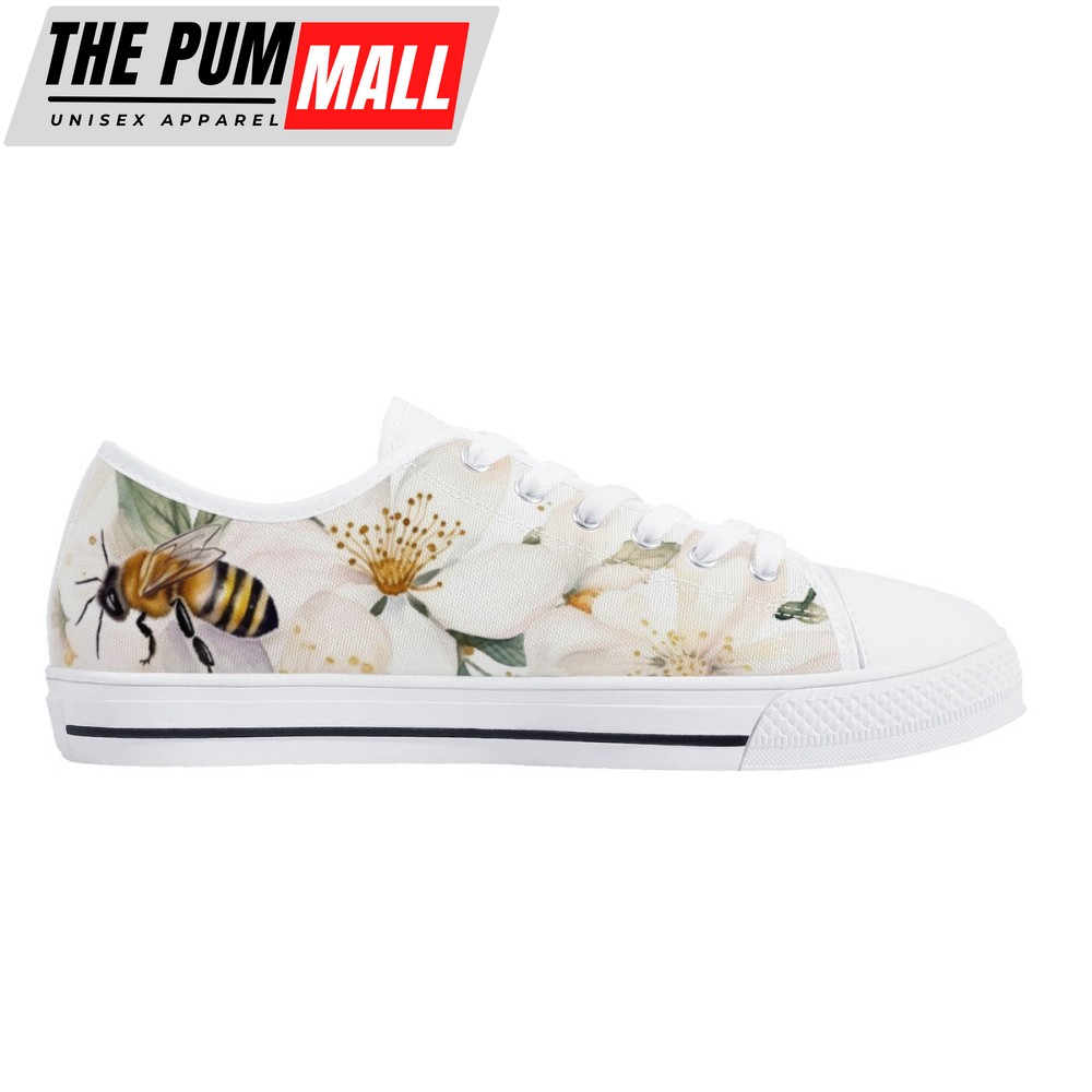 floral-bee-sneakers-converse-style-vans-style-sneakers-womens-shoes-bee-gift-anw2t6x4 Floral Bee Sneakers, Converse Style, Vans Style Sneakers, Womens Shoes, Bee Gifts For Her