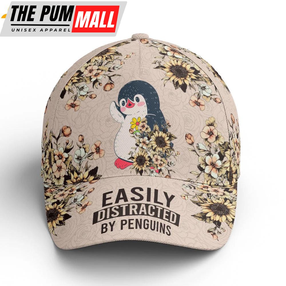Floral Penguin Classic Baseball Cap