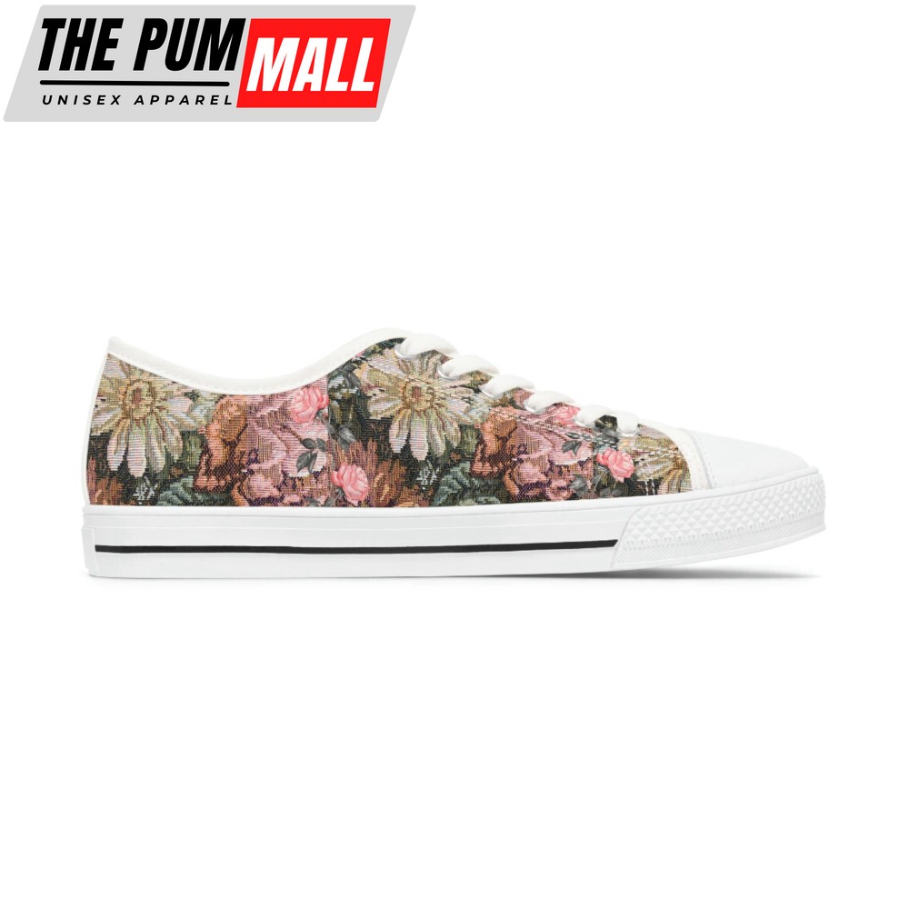 Floral Sneakers,Floral Shoes, Women Shoes, Low Top Shoes For Men And Women
