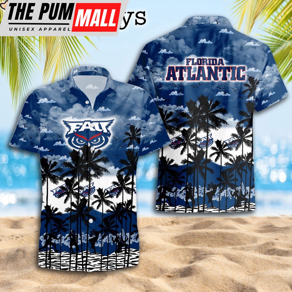 Florida Atlantic Owls Palms Tree Hawaiian Shirt