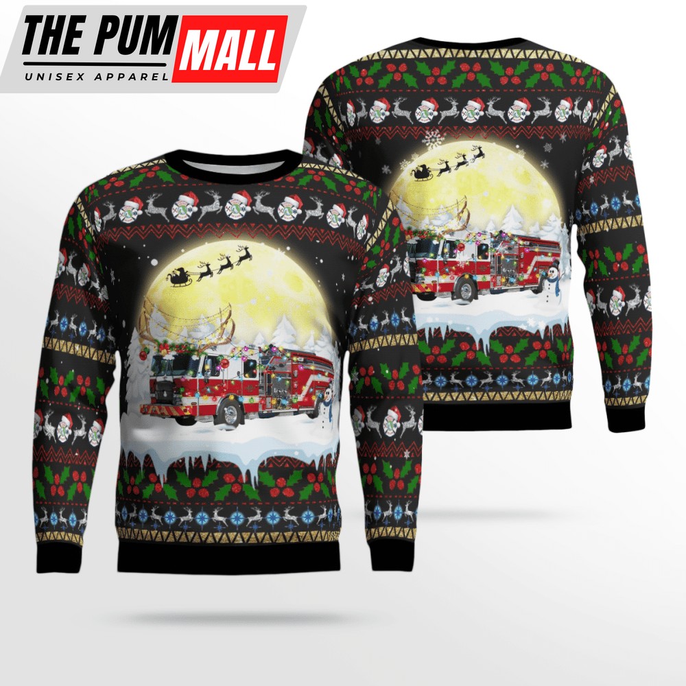 Florida, Charlotte County Fire Department 3D Ugly Christmas Sweater, Gift For Christmas Sweater