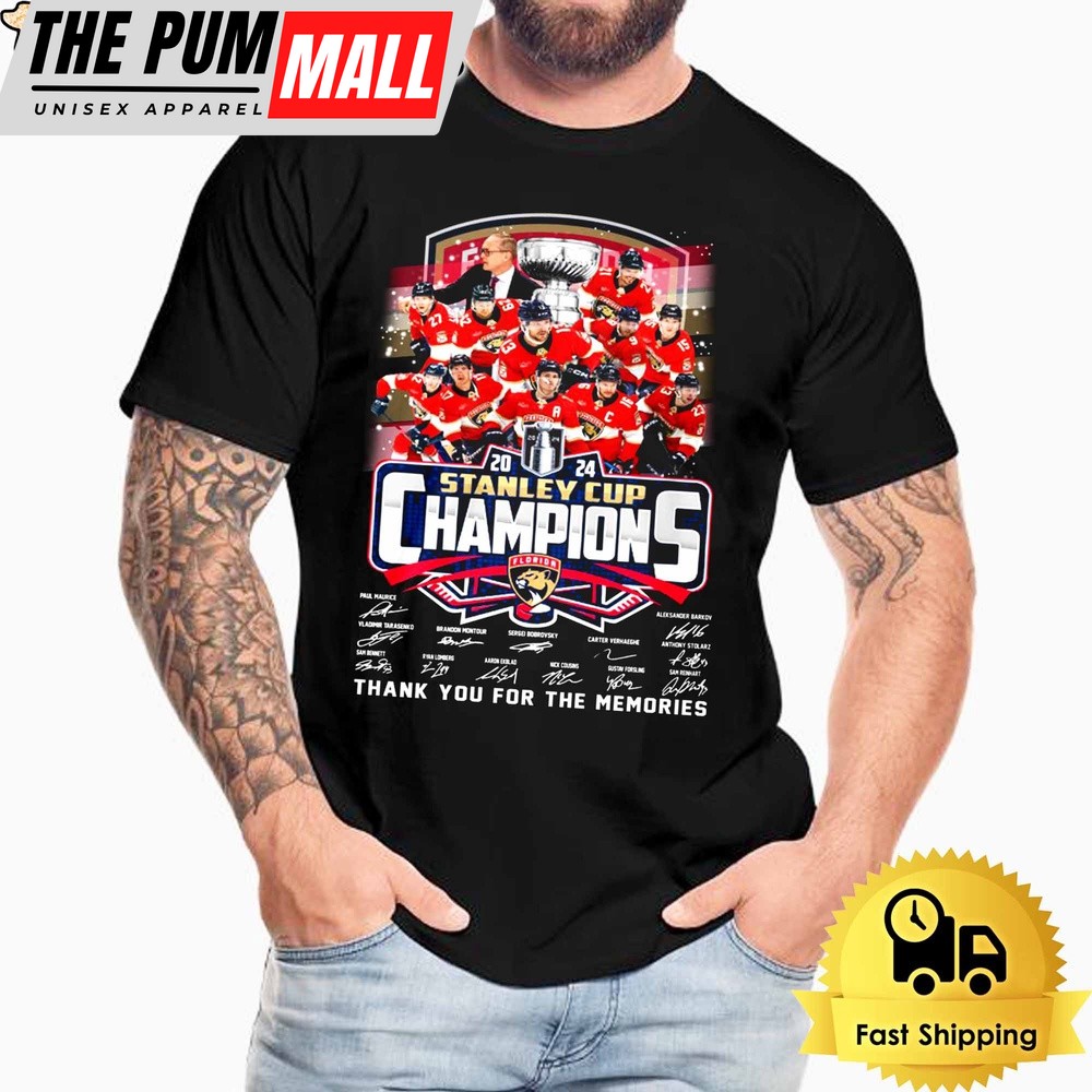 Florida Panthers 2024 Stanley Cup Champions Thank You For The Memories T Shirt