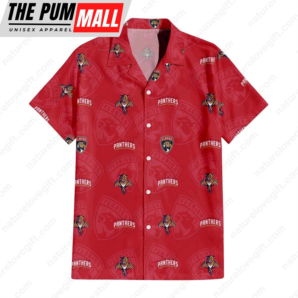 Florida Panthers Roar Team Logo Hawaiian Shirt